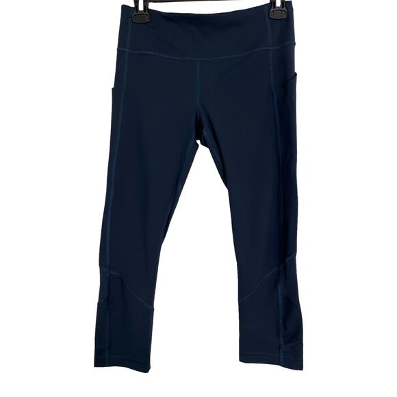 Lululemon Wunder Train Crop 23” True Navy Teal Stitch Size 6 High-Rise Leggings - Picture 1 of 8